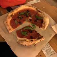 30cm Marinara with olives at Pizza Hood in Thessaloniki