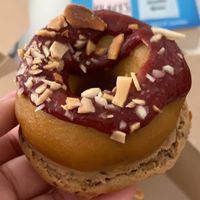 Strawberry & custard pronut  at The Green Lab in Manchester