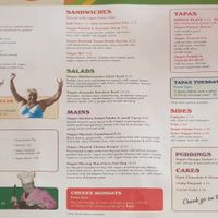 Vegan menu at Vintro Lounge in Blackpool