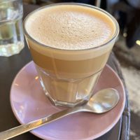 Decaf oat latte  at Bonjour Brioche Cafe in South West London