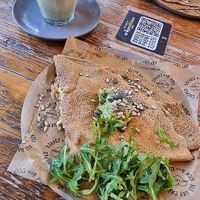 Avocado ‘supervegan’ (tomato, spinach, mushroom, vegan cheese, avocado and mixed seeds) at Crêpeaffaire in North London