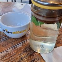 Fresh mint tea at Crêpeaffaire in North London