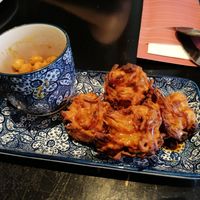Onion bhaji, very nice! at Spices in Groningen