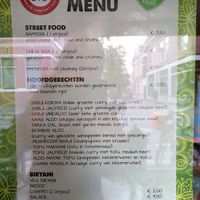 Lots of vegan options (this menu is displayed on their window) at Spices in Groningen