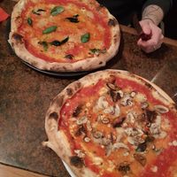 Pretty nice pizza. They have labelled pizzas that can be made vegan. We took garlic one and one with mushrooms. Both were good, the crust was nice. at Pizzeria Golobček in Vransko