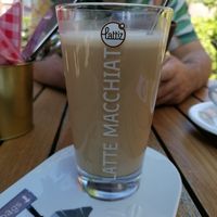 Decaf latte macchiato with oat milk at Het Oude Politiebureau in Groningen