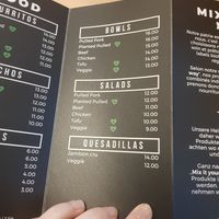 Menu at Runder Store in Sion