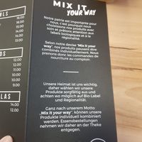 Menu at Runder Store in Sion