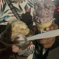 Alongside is the blue berry ( not 100% sure if cone is vegan ) at Sugar Lips in Johnson City