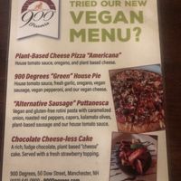 Menu from 1/15/2023 - one additional vegan dessert that was not on menu, as well  #Veganuary at 900 Degrees Neapolitan Pizzeria in Manchester