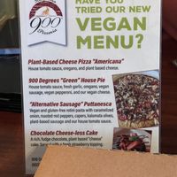 We got the “green” house pie to-go and forgot to take a photo of it. The sausage and pepperoni alternatives were super yummy even after reheated    at 900 Degrees Neapolitan Pizzeria in Manchester