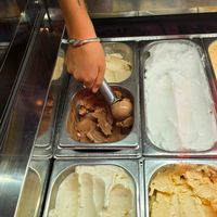 Chocolate and vanille at Gelato Maxzim in Oostende