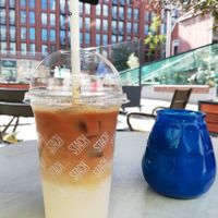 Ice coffee with oat milk at Stach in Groningen