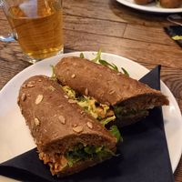 Vegan 'chicken' avocado sandwich at Stach in Groningen