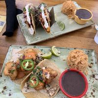 Cauliflower tinga and soy chorizo tacos  at La Doña in San Diego