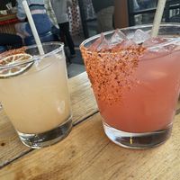 margaritas (one with guava and one with blood orange)   at La Doña in San Diego