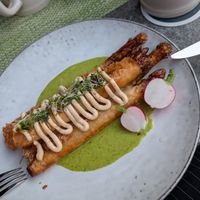 Knusperspargel mit Miso-Mayo auf Bärlauch-Vinaigrette at Elsässer Hof in Kappel-grafenhausen