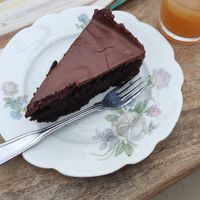 Vegan chocolate cake at Rosenhill in Ekero