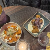 Zoete aardappel en cauliflower in ranchsaus  at Mr Smith's Loft in Groningen