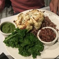 Roasted cauliflower steaks  at Galyns in Bar Harbor