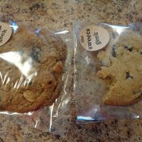 Half-eaten Cherry Mac and Chocolate Chip cookies, lol. at The Sweets Geek in Willoughby