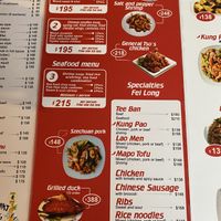 Menu at Fei Long in Puerto Vallarta