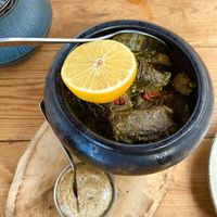 Vegan dolma with bulgur and dried tomatoes at Kchuch Restaurant in Dilijan
