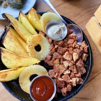 Vegan shashlyk with seitan at Kchuch Restaurant in Dilijan
