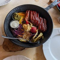 Seitan plate with veggies at Kchuch Restaurant in Dilijan