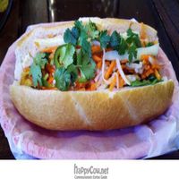 Cell phone picture of the Vegan Lemongrass Tofu sandwich. at Bon Bon Sandwiches in Chicago