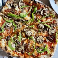 Vegetable pizza (dairy cheese)  at Stoked Pizza Co in Cambridge