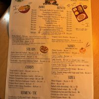 Menu June 2025  at Kaze Bento in Mount Lawley