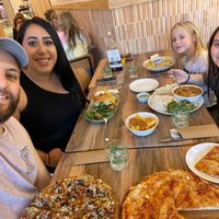 Burger, chip, vegan butter chicken and rice and vegan pizzas!   at The Sage Village in Campbelltown