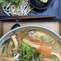 Noodle soup with tofu and seitan  at Xin Chào Vietnamese Cuisine in Vienna
