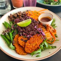 tempeh salad at Holy Cow Lounge in Edinburgh