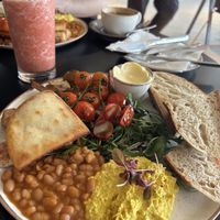 The ‘full vegan, and an energiser smoothie   at Holy Cow Lounge in Edinburgh