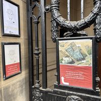 Guidance on how to find the door!  at Holy Cow Lounge in Edinburgh