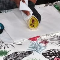 Live wrap action! at Mel Tropical Kitchen - Euston Rd in North London