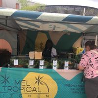 Front of food stall at Mel Tropical Kitchen - Euston Rd in North London