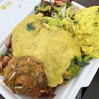 Salad box with a bit of everything (vegan camp out 2023)   at Mel Tropical Kitchen - Euston Rd in North London