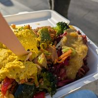 Salad bowl with lentil patty at Mel Tropical Kitchen - Euston Rd in North London