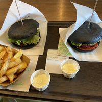 Vegan burger and a side of chips at Magdalena Food & Fun in Postojna