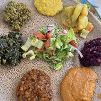 Veggie platter  at Lesaac Ethiopian Cafe in Silver Spring