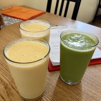 Pineapple-Mango and Green smoothies   at Wavegan in Gdansk