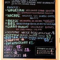 Polish menu at Wavegan in Gdansk