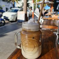 Iced coffee with vegan icecream at Heart and Soul Organic Chai Cafe in Cronulla