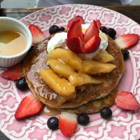 Delicious vegan pancakes ✌️ at Heart and Soul Organic Chai Cafe in Cronulla