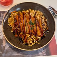 Vegan corral yakisoba  at UDON in Logrono