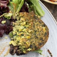 The composition of the vegan patties   at Mojito in Hyeres