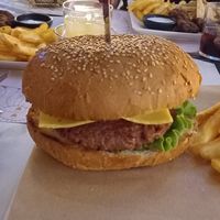 Beyond burger at Libre Garden in Pefkochori